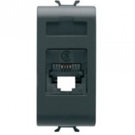 Priza telefon RJ11 Gewiss Chorus Negru GW12401 Priza telefon RJ11 Gewiss Chorus Negru GW12401
